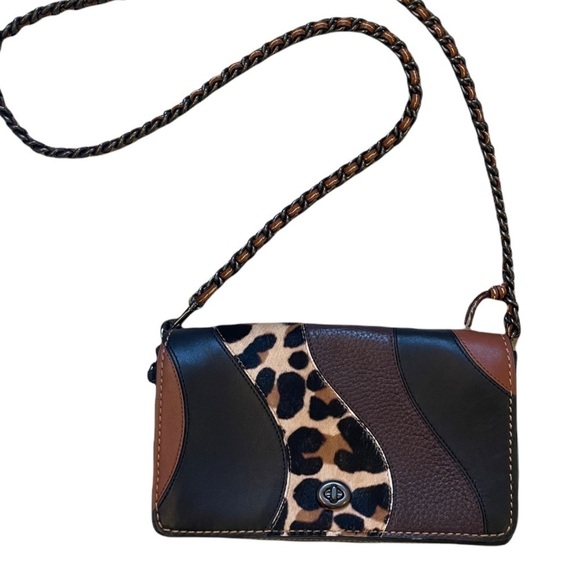 Coach Handbags - Coach 1941 Leopard Patchwork Leather Dinky Crossbody